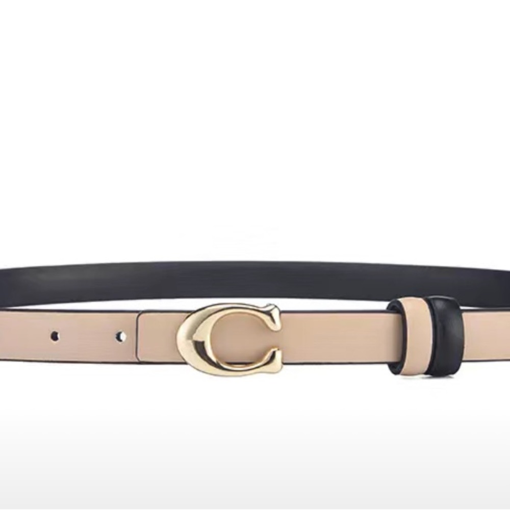 Big letter C classic buckle black belt - Picture 16 of 16